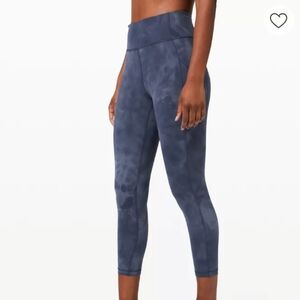 Lululemon Leggings Invigorate High-Rise Crop 23" Diamond Dye Naval Blue Size 4